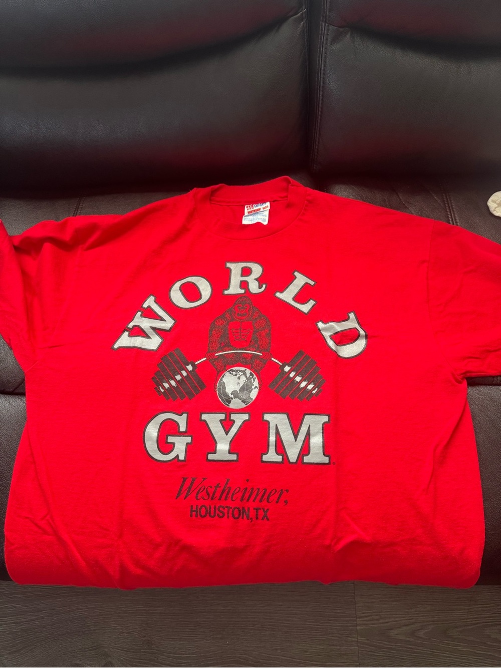Hanes Red World Gym Graphic Tee